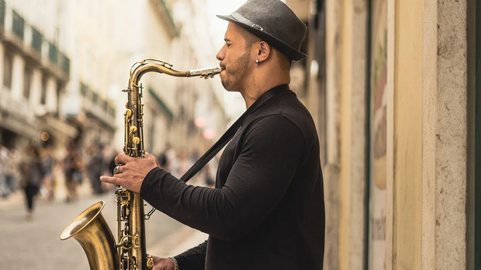 a person playing a saxophone