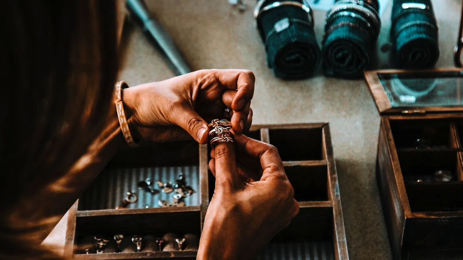 a person holding a key