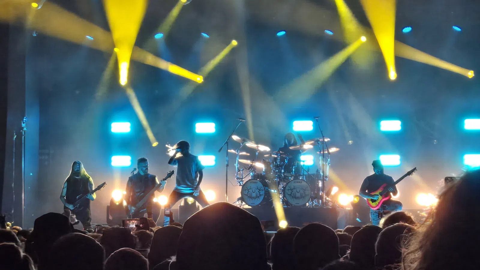 a band playing on stage