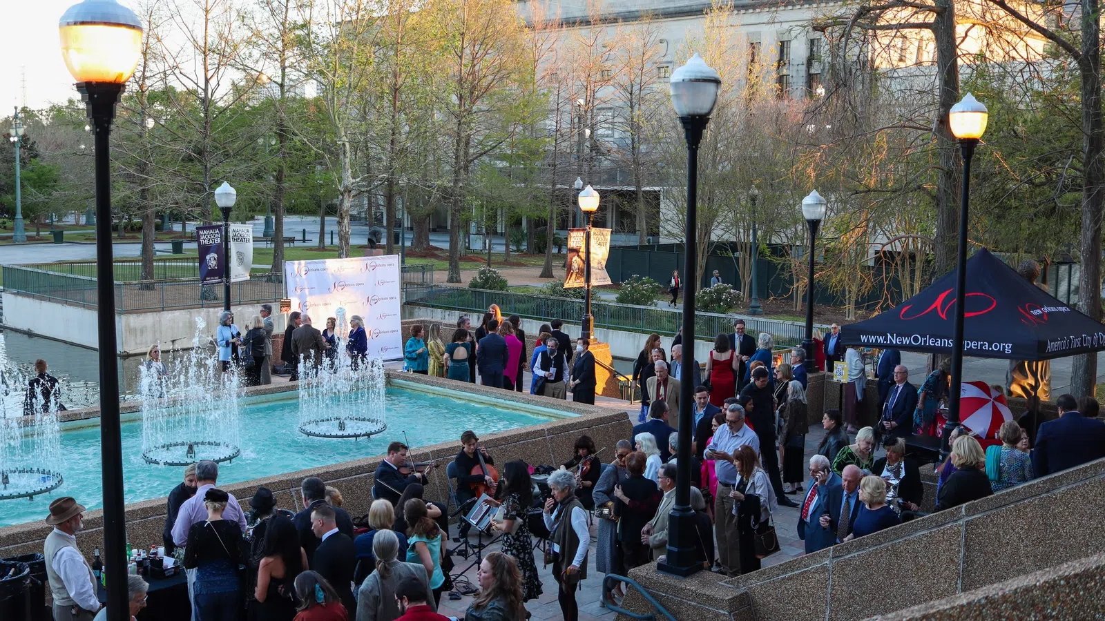 a crowd of people at a water park