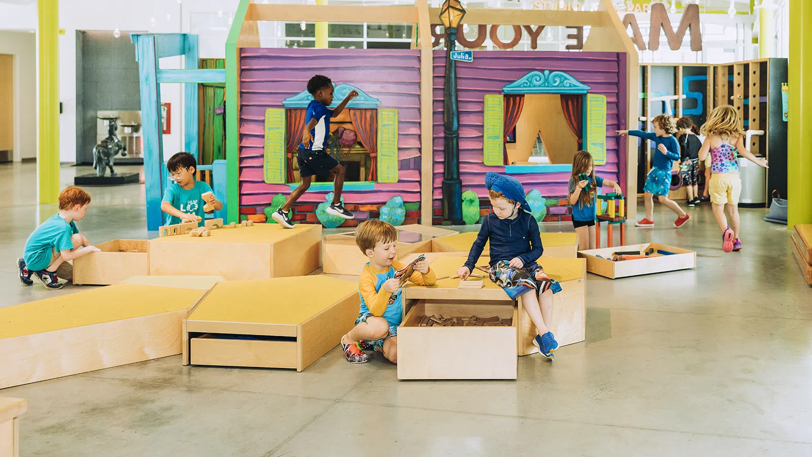 kids playing on blocks