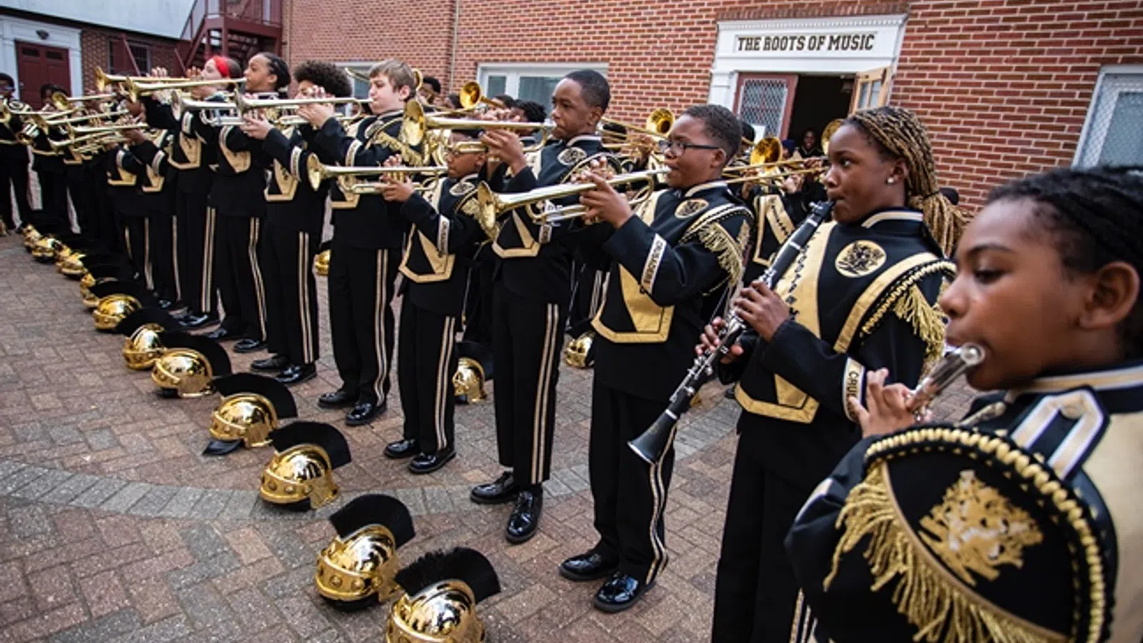 a group of people playing instruments