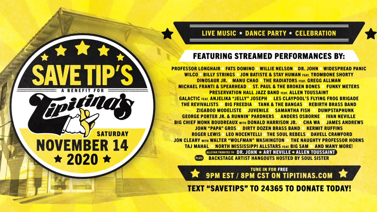 Support Musical Artists With Tipitina?s Livestream