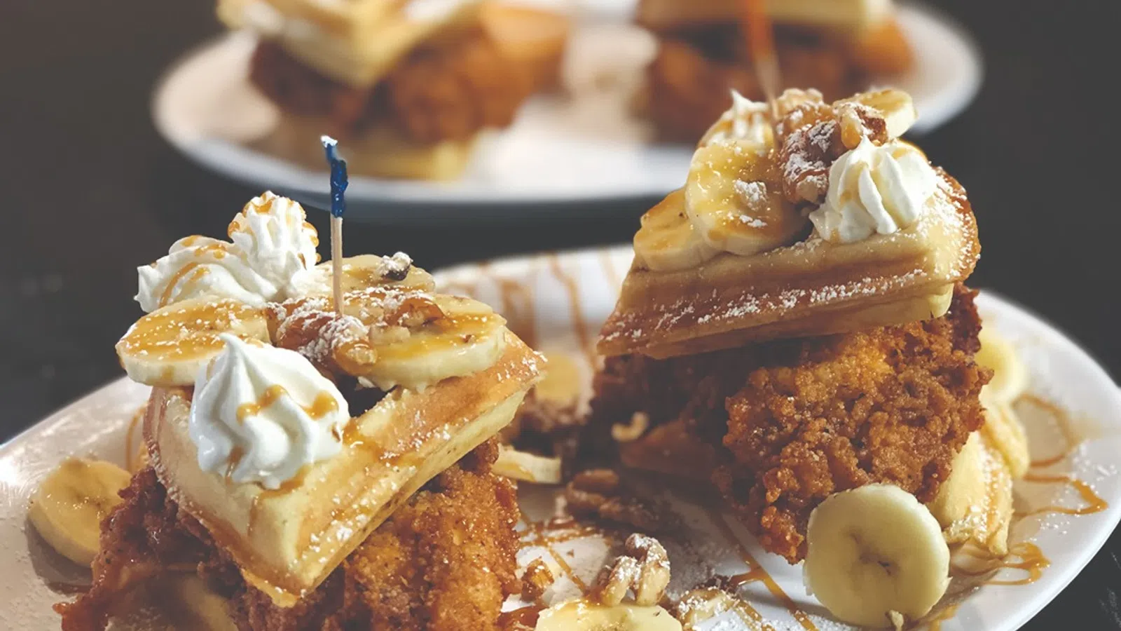 a plate of desserts