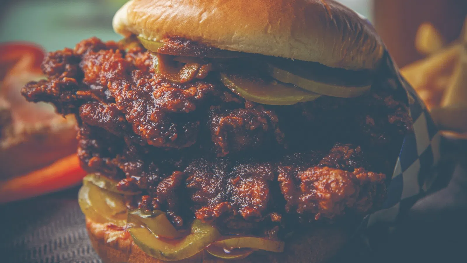 a burger with a face