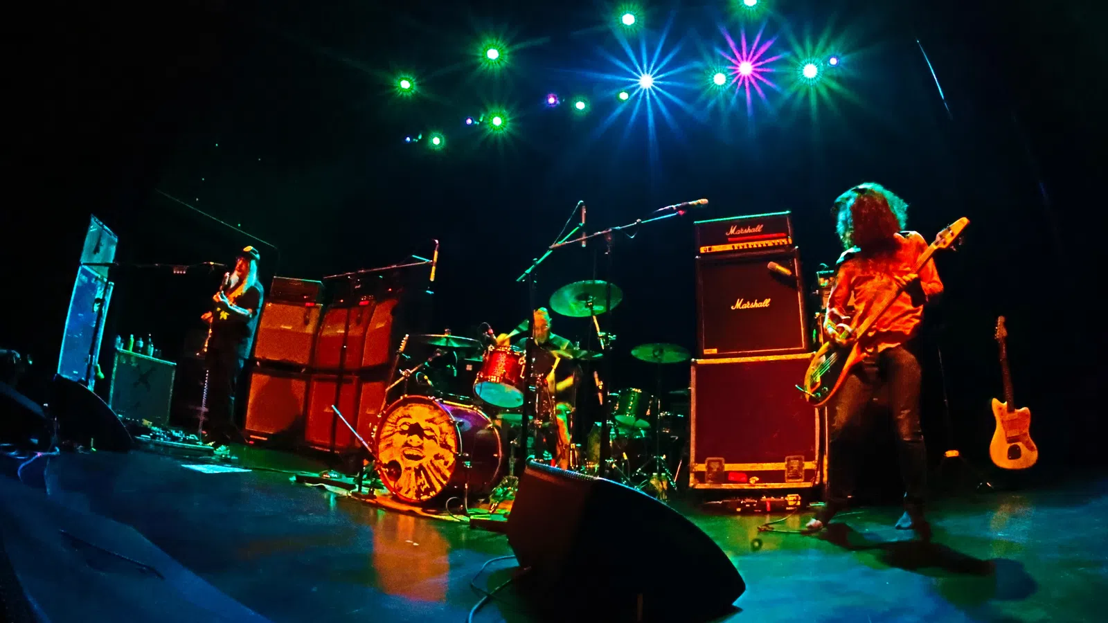 a band playing on a stage
