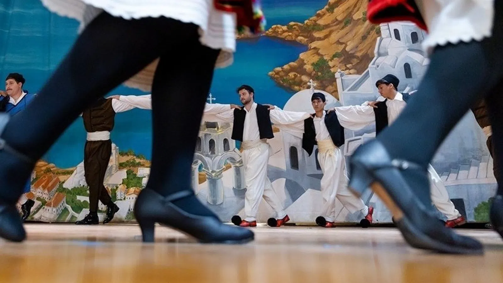 a group of people dancing