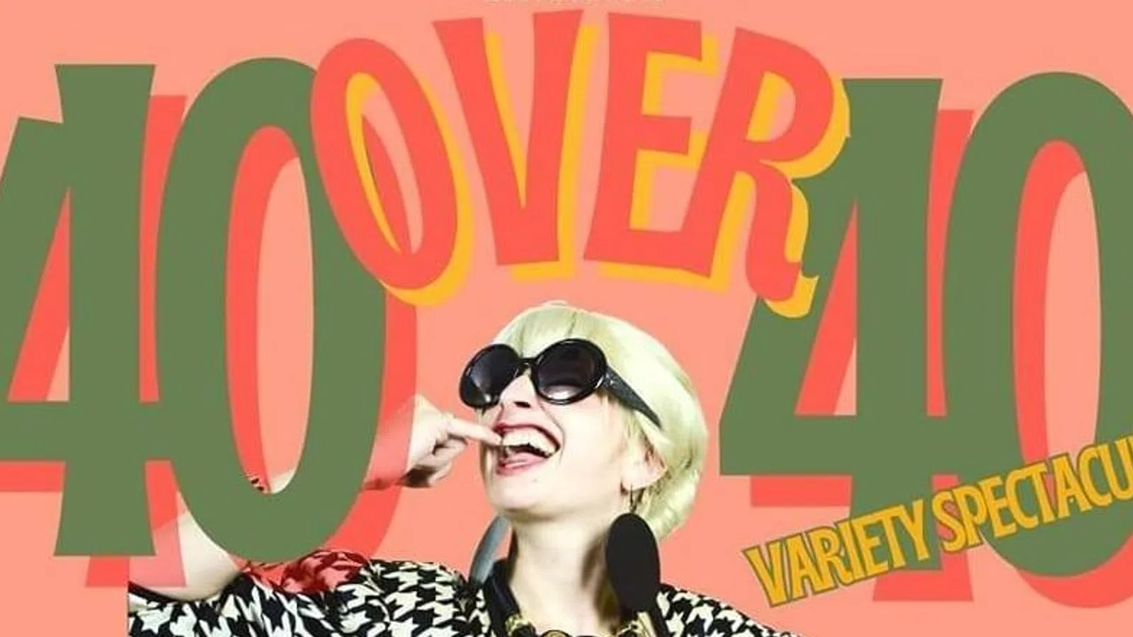 a poster with a dog wearing sunglasses