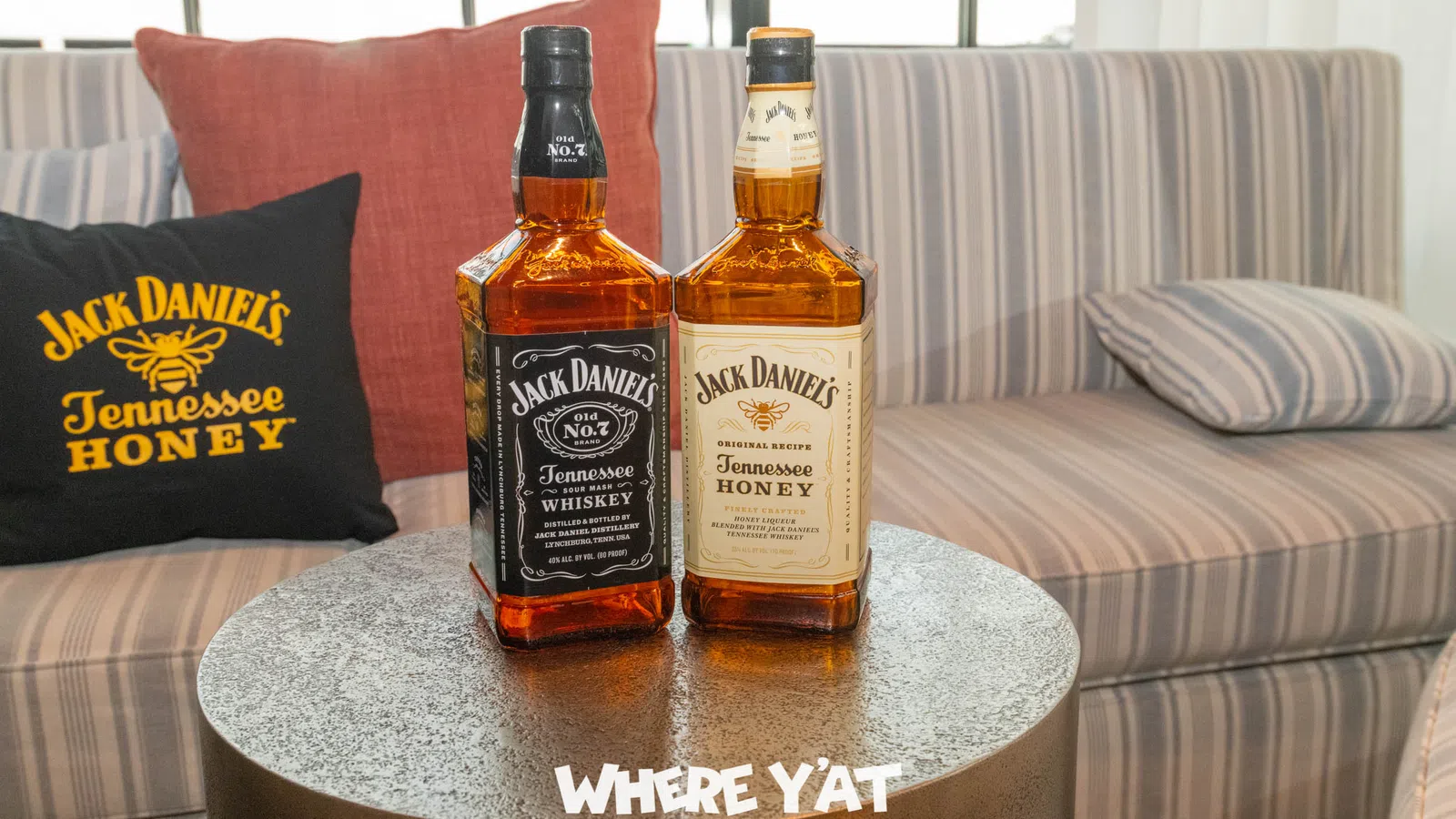 a couple of bottles on a table