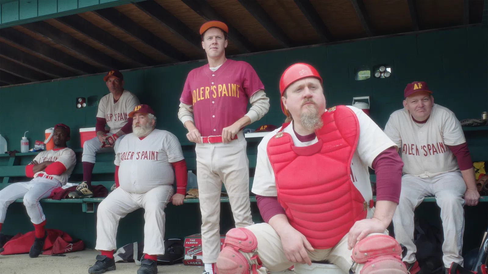 a group of baseball players posing for a photo