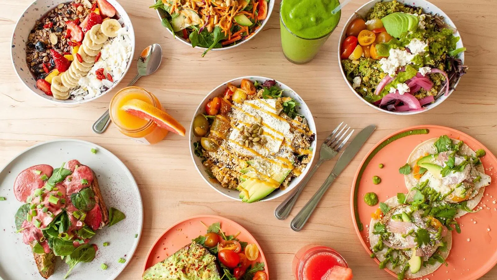 a table full of food