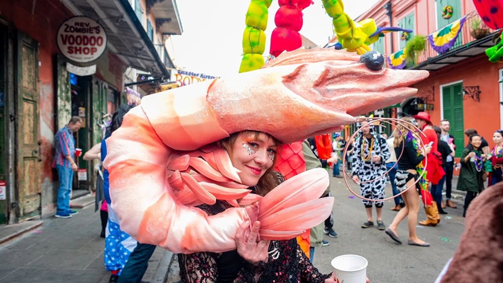 a person holding a large dragon