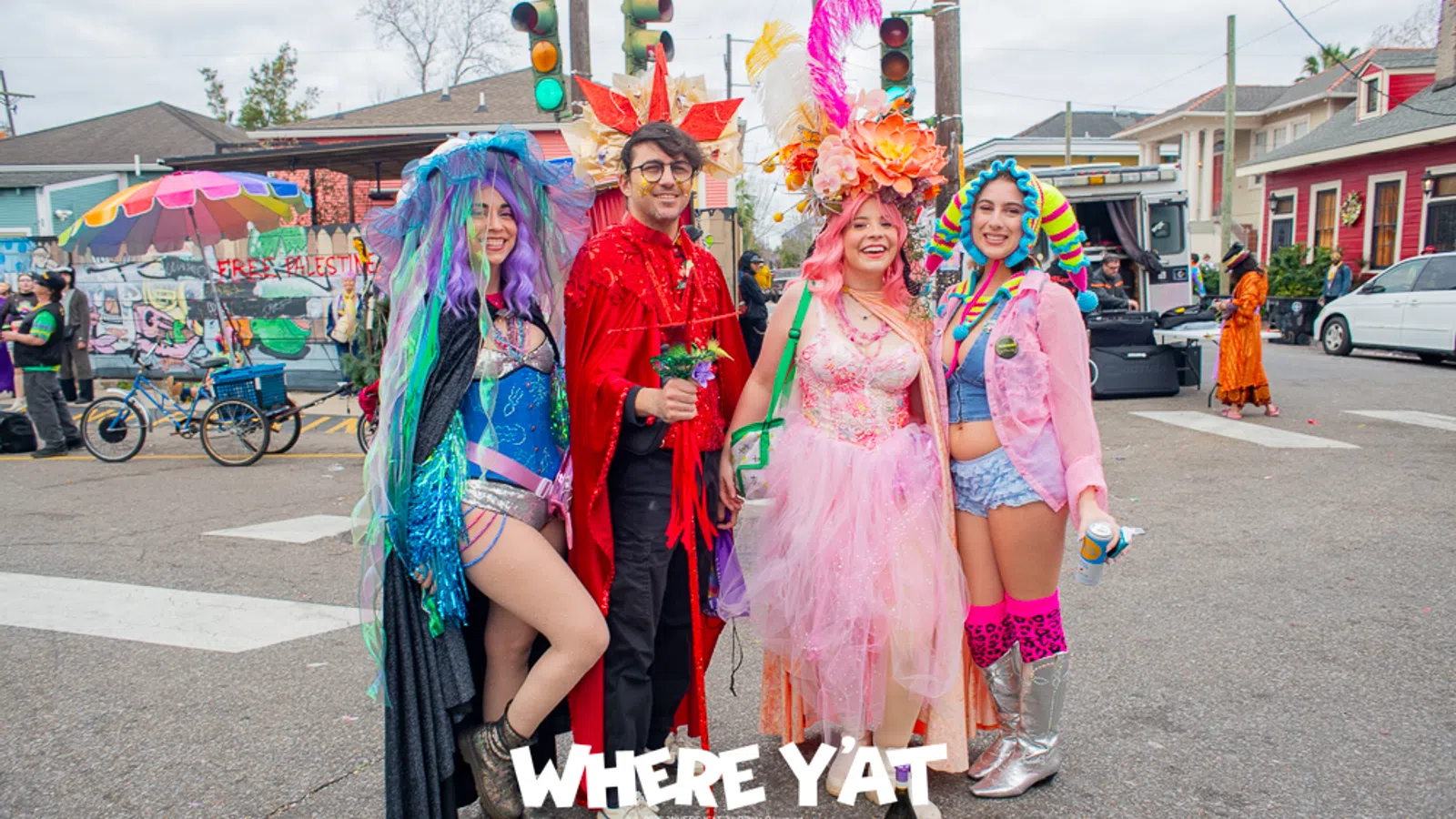 Parading through the French Quarter and the Marigny observing unique costumes with great vibes on Tuesday February 17, 2026 #mardigras2026 Whereyatnola2026