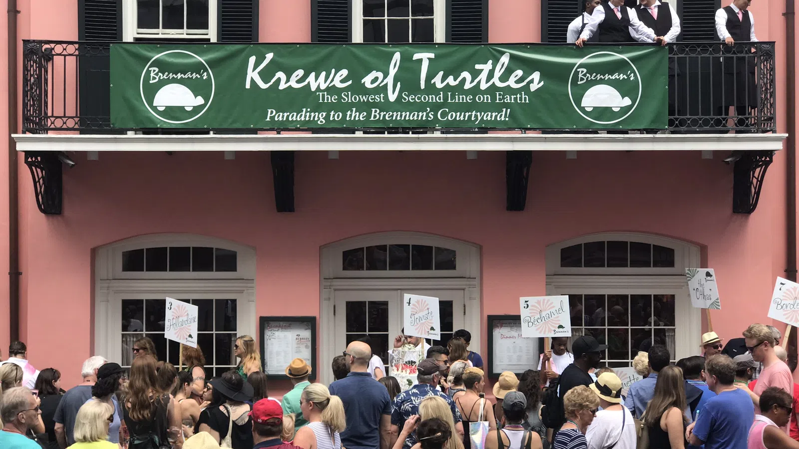 a crowd of people outside a building