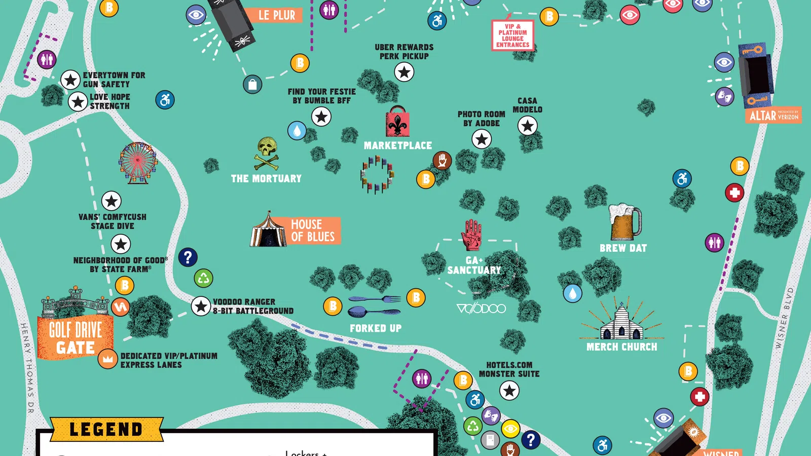 Voodoo Fest 2019 Friday Schedule and Map