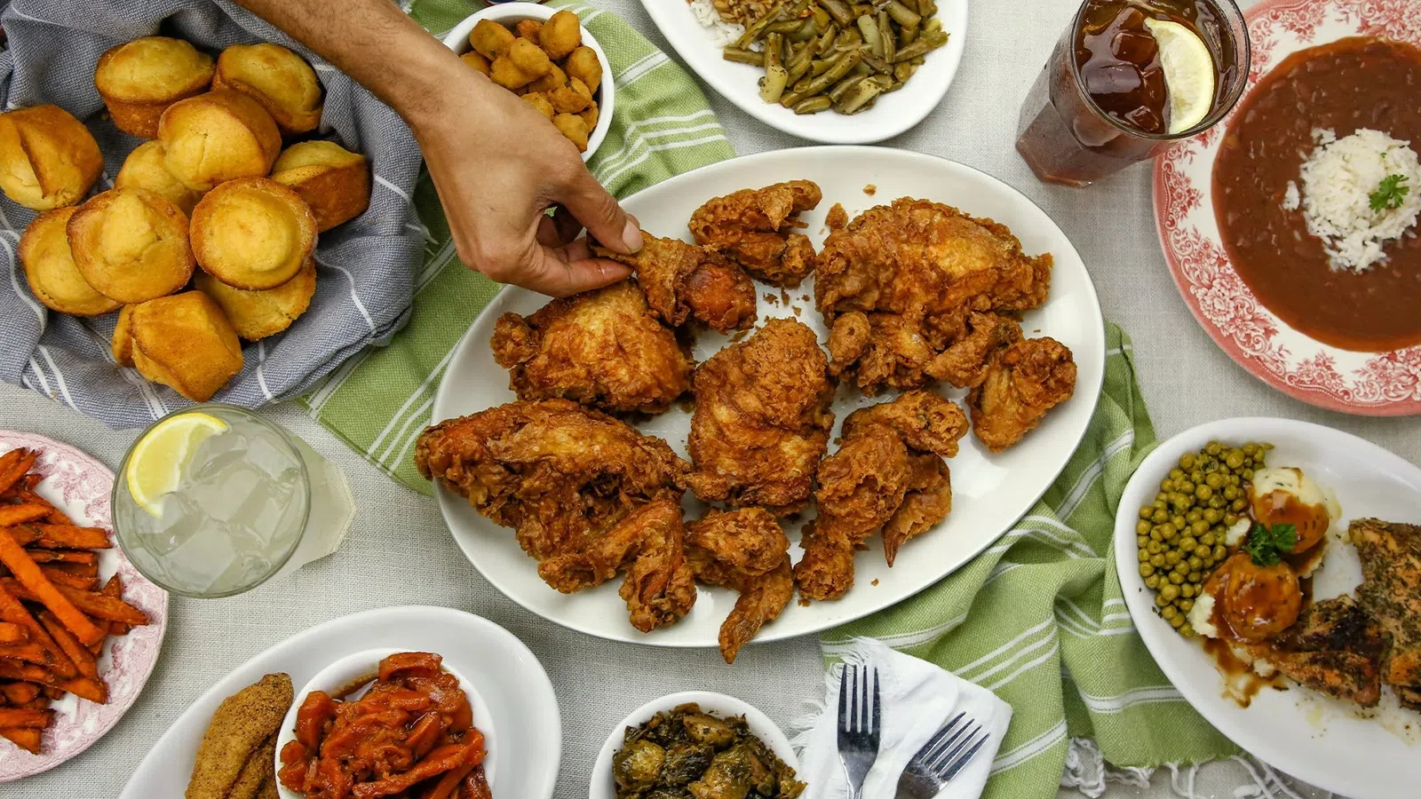 a table full of food