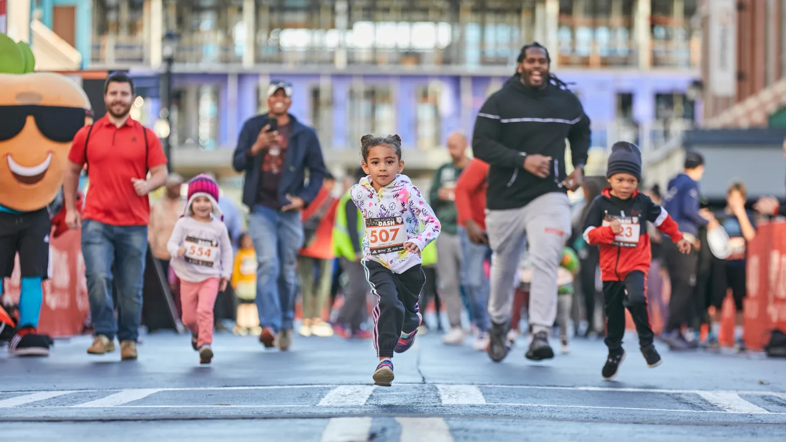 a group of people rollerblading
