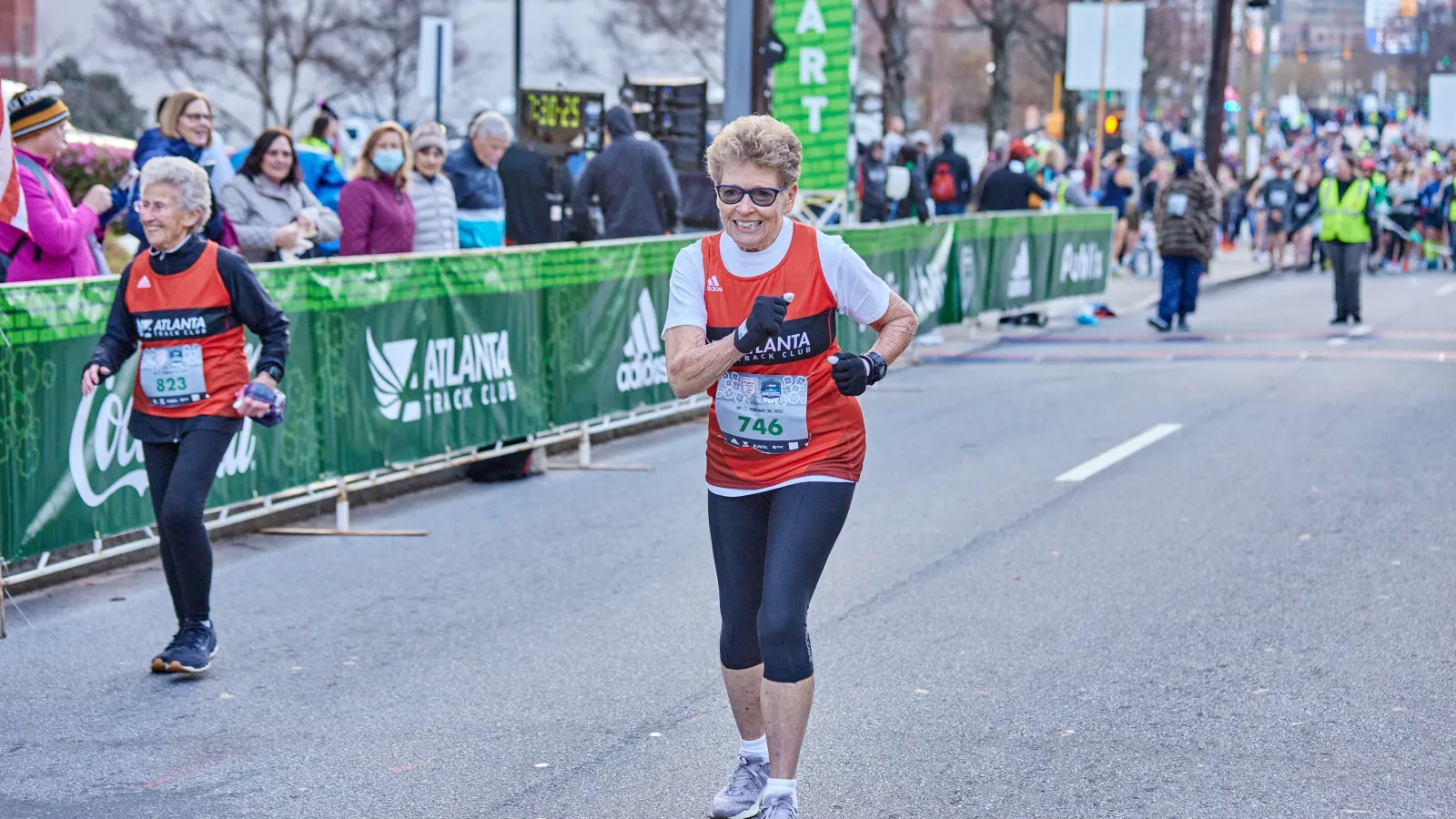 a person running on a street