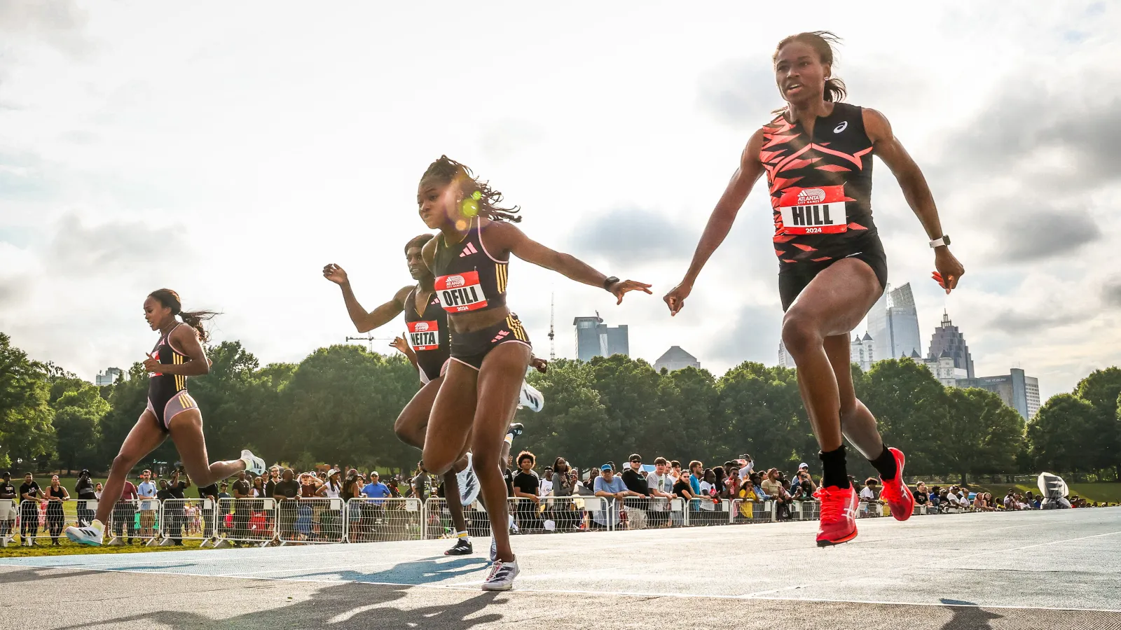 a group of women running