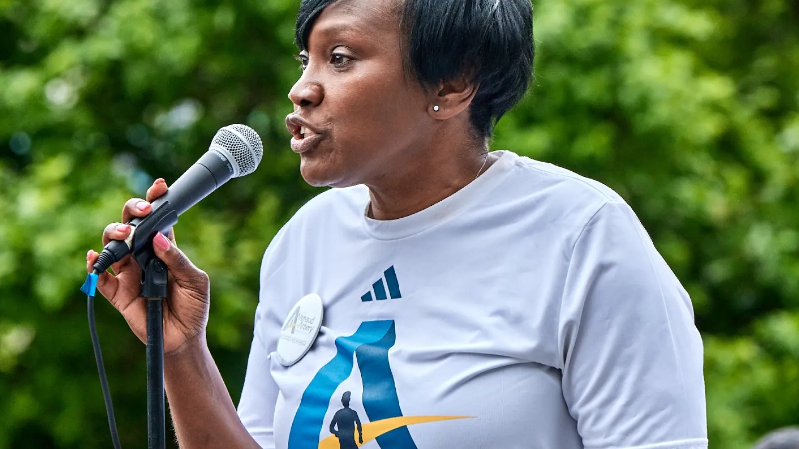 a person holding a microphone