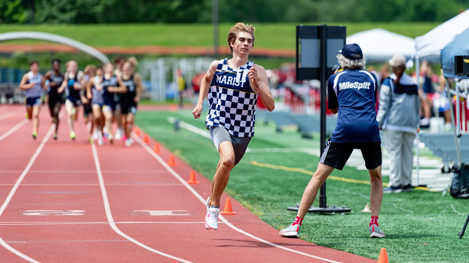 a person running on a track