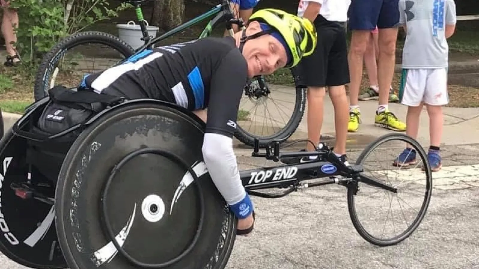 a man on a bike