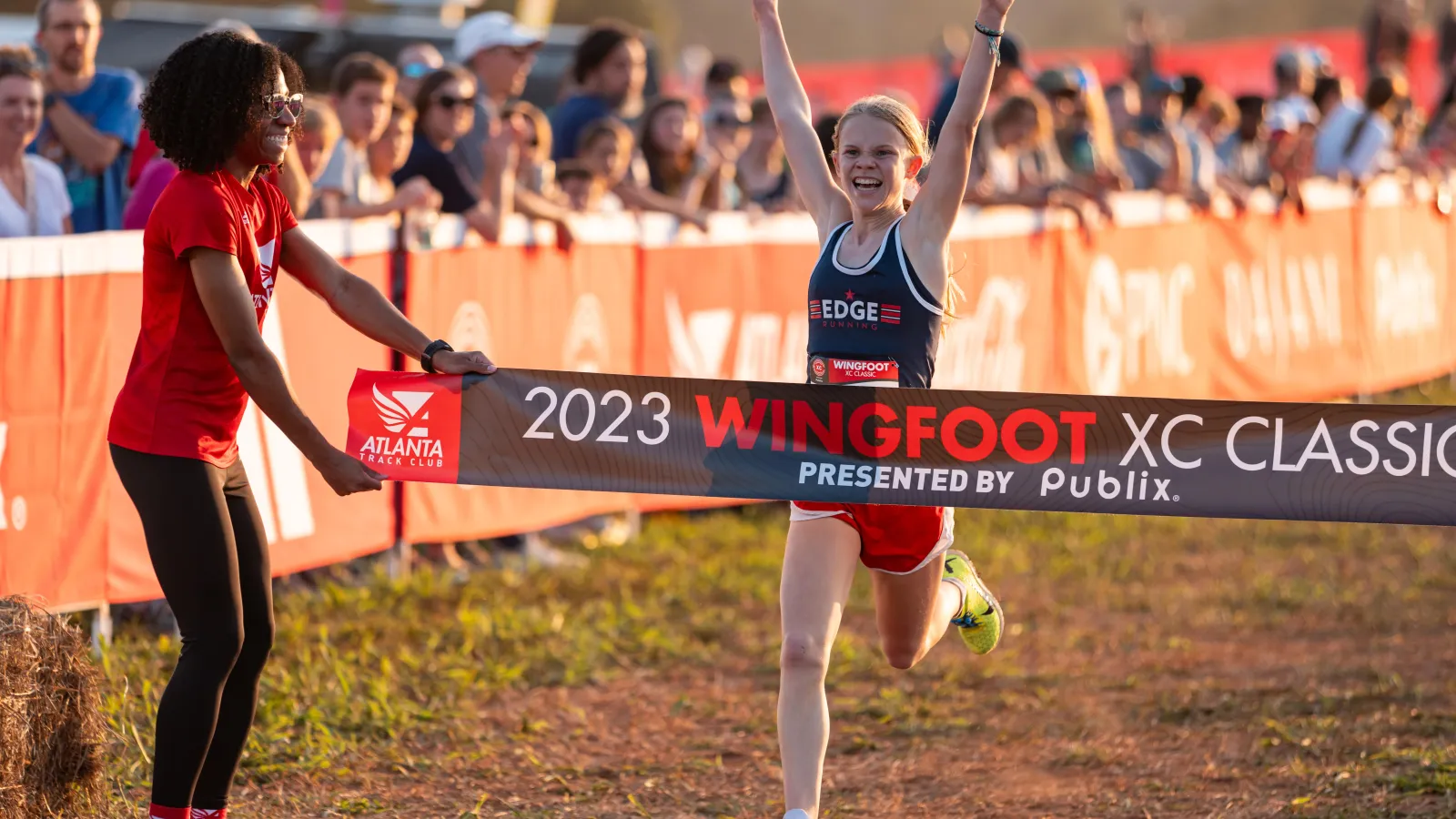 a person running on a track