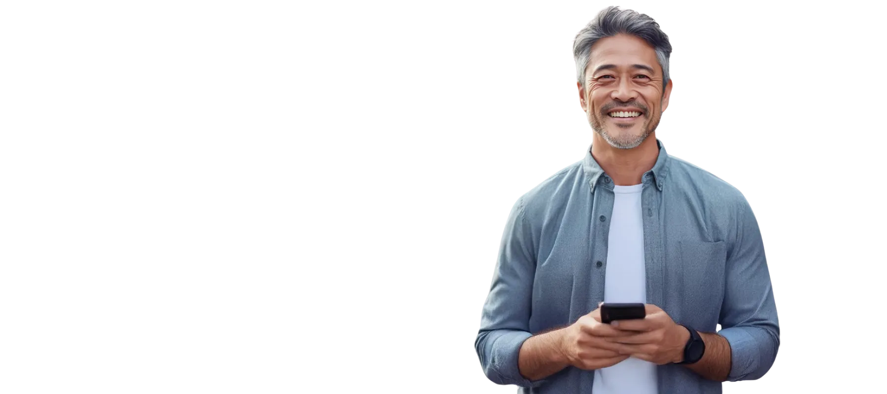 a man holding a phone