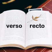 An open book depicting the concept of verso and recto