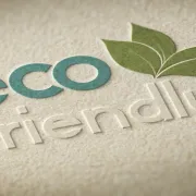 An embossed logo that reads eco friendly