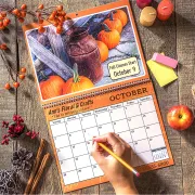 A promotional calendar open to the month of October