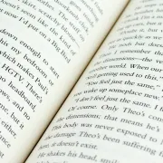The gutter area of a book