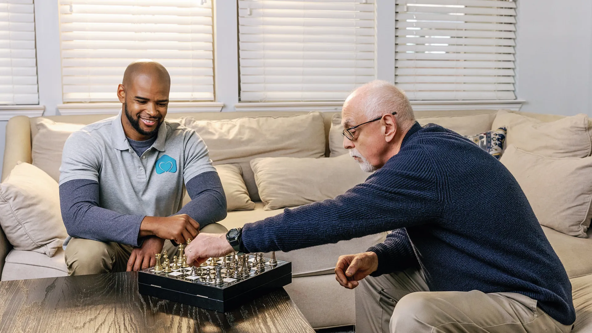 a couple of men playing chess