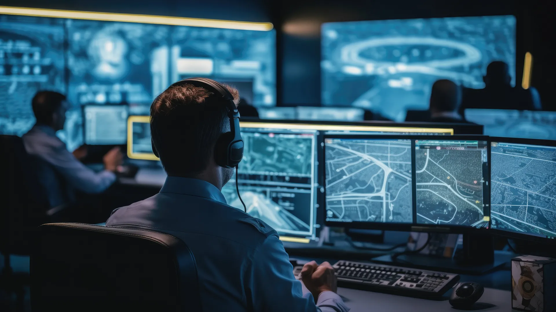 a man sitting at a computer