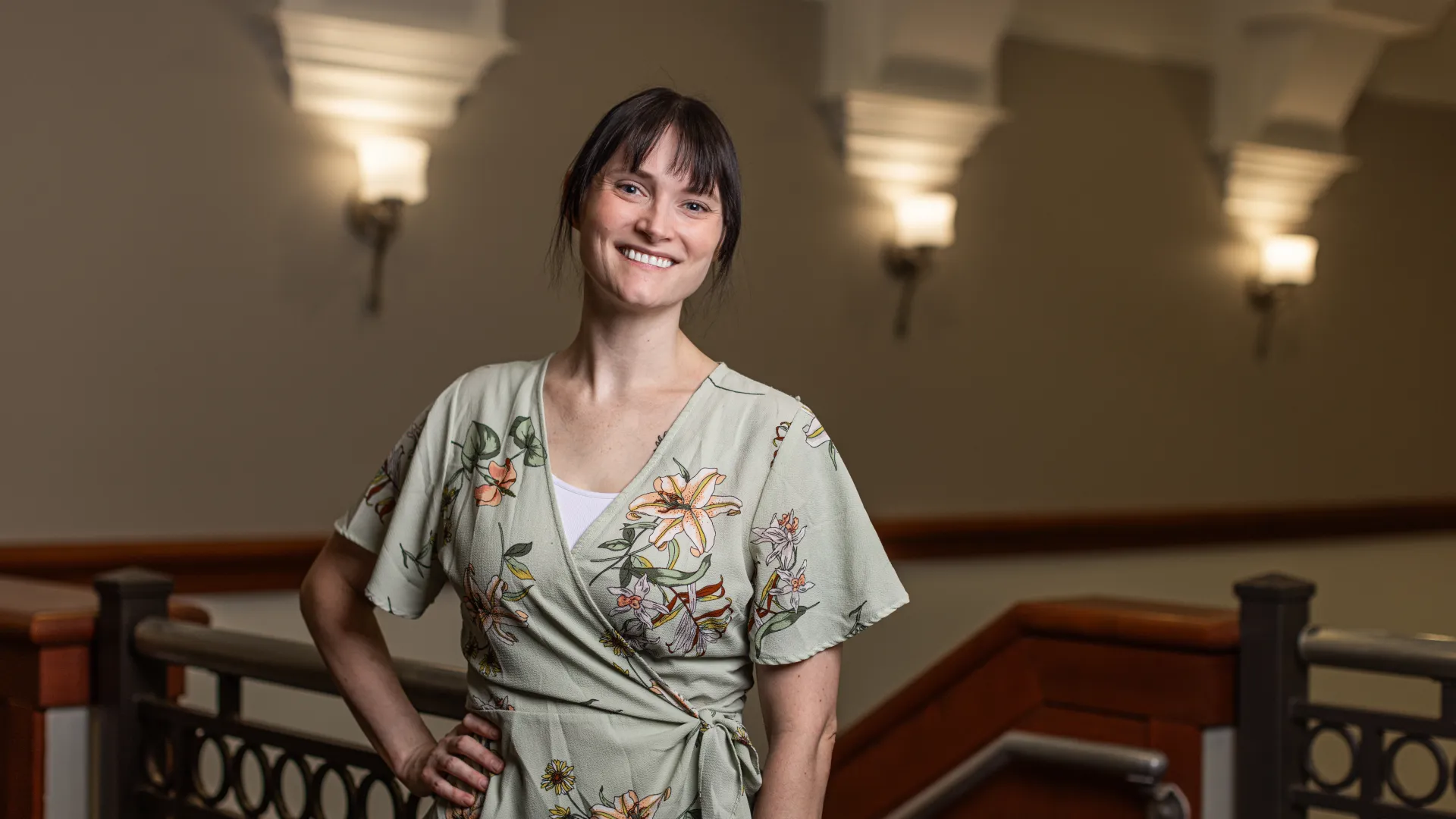 a person standing in a church