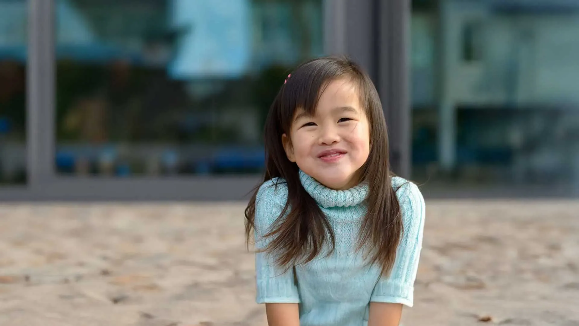 a girl with long hair