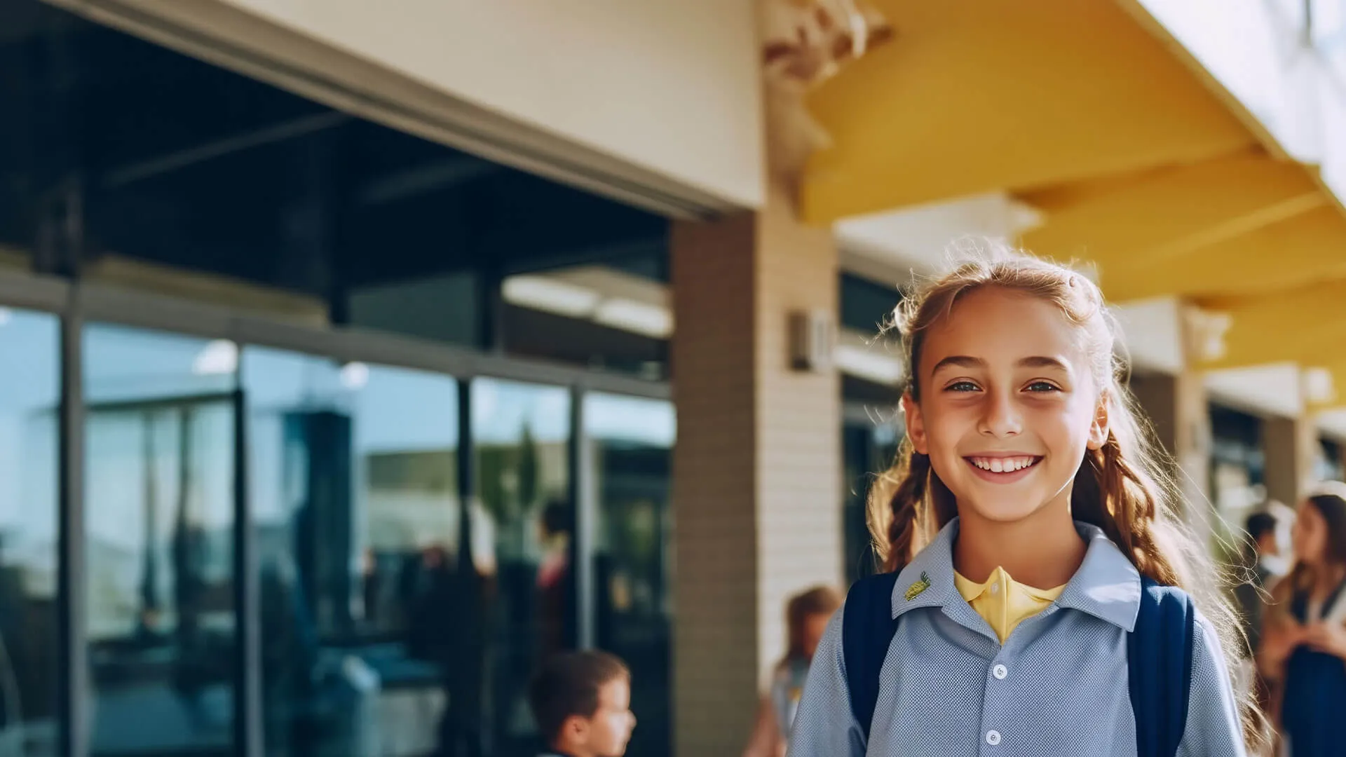 a young girl smiling