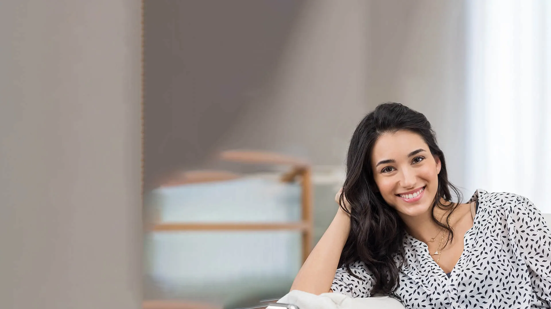a woman sitting in a chair