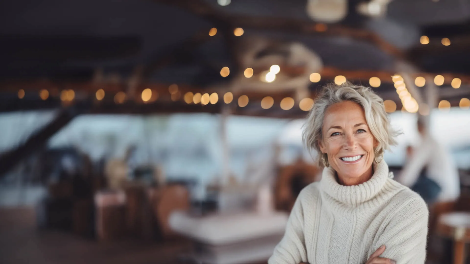 a person smiling with the arms crossed