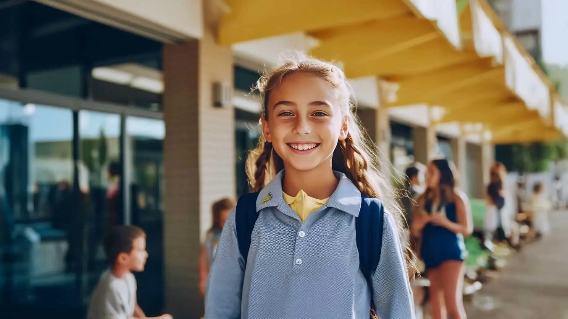 a young girl smiling