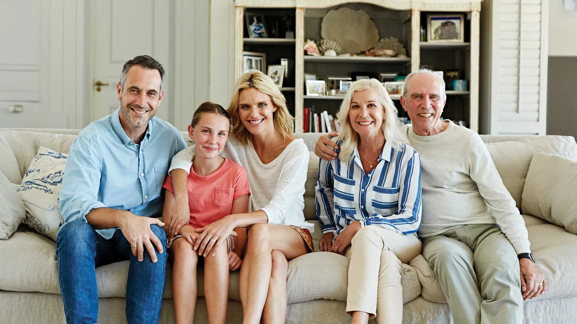 a group of people sitting on a couch