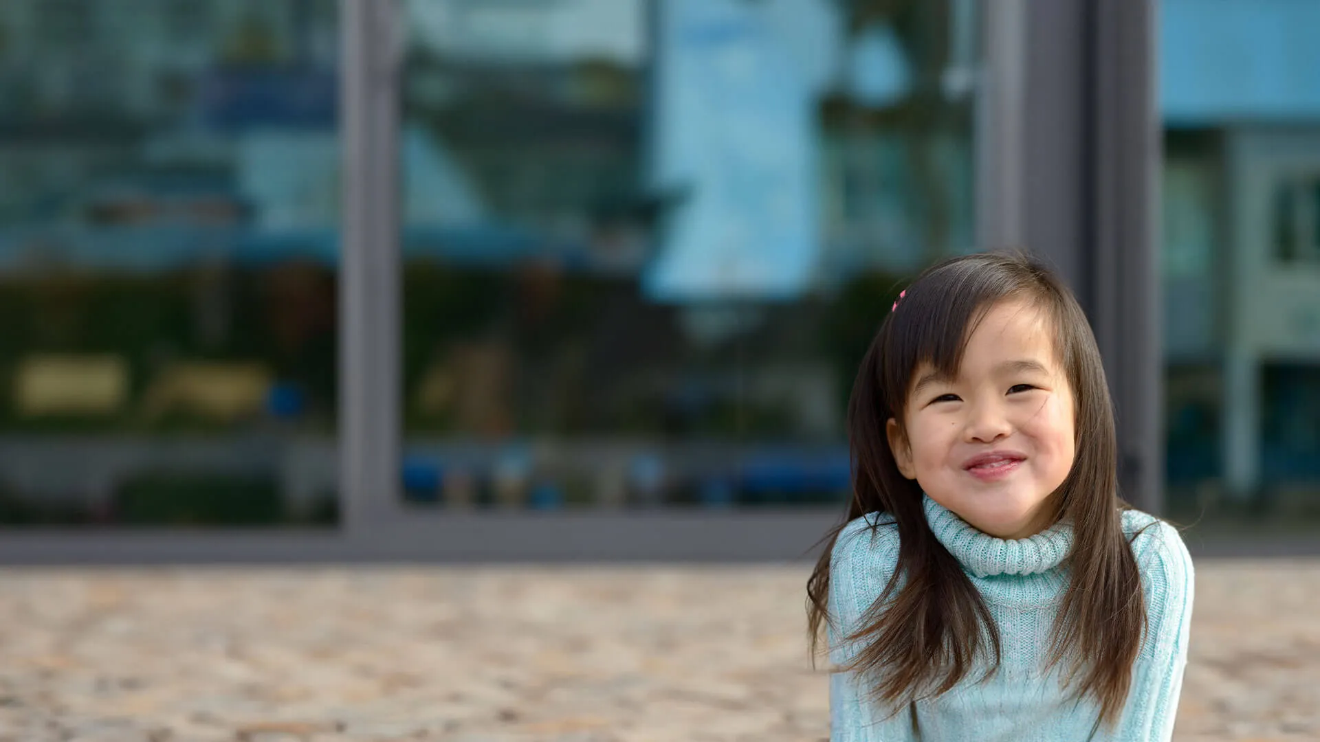 a girl with long hair