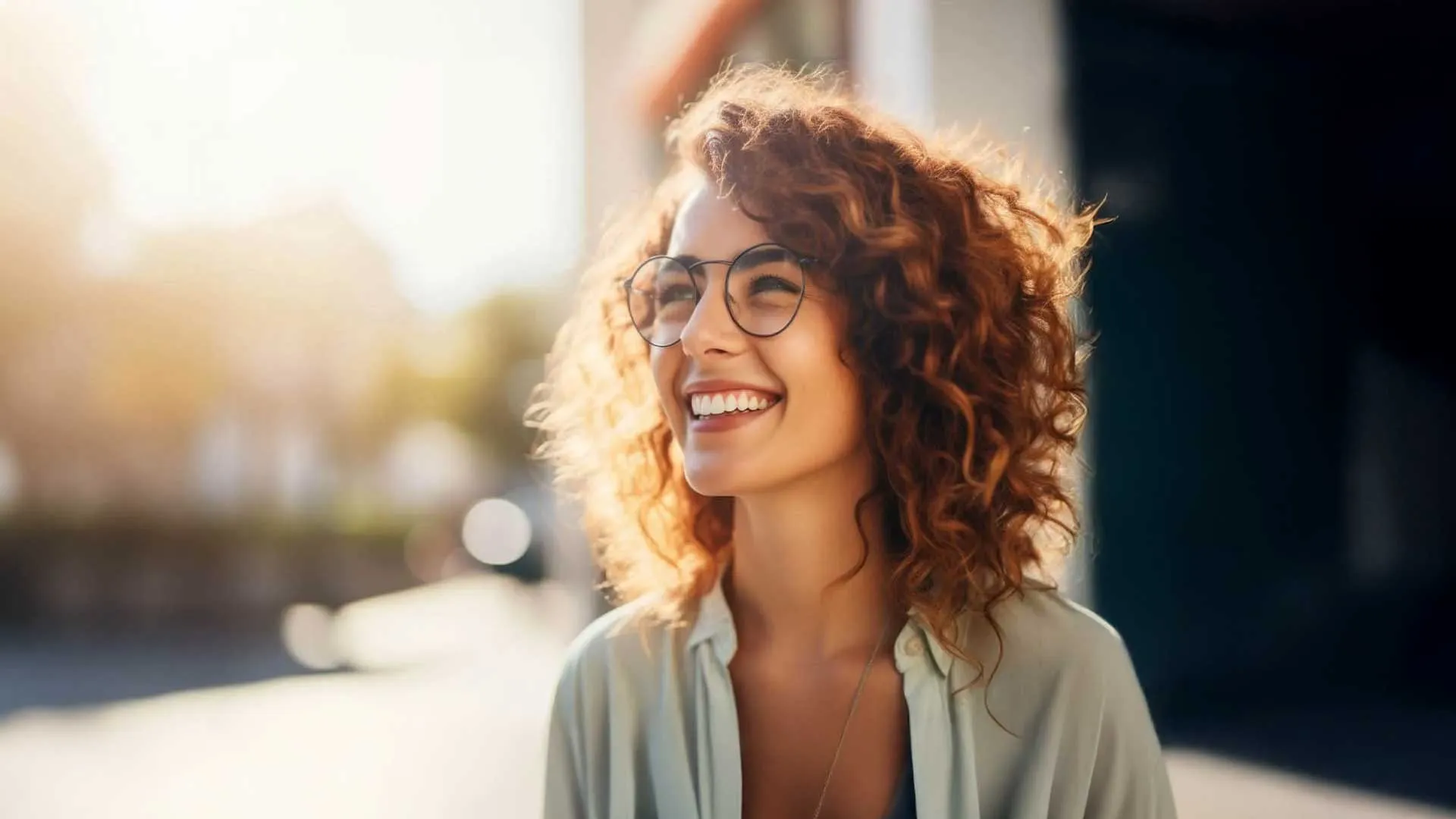 a woman wearing glasses