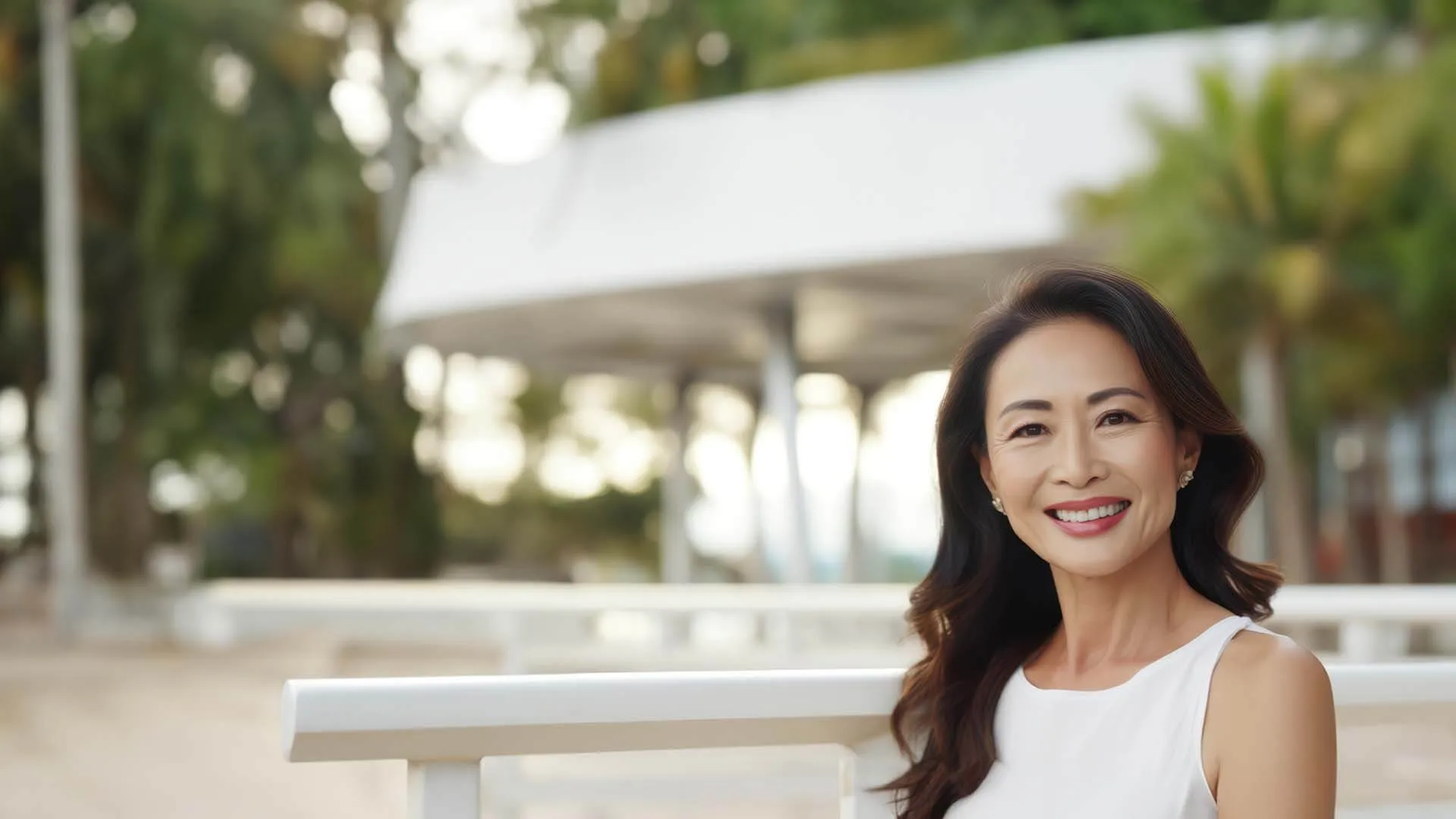 a woman smiling at the camera