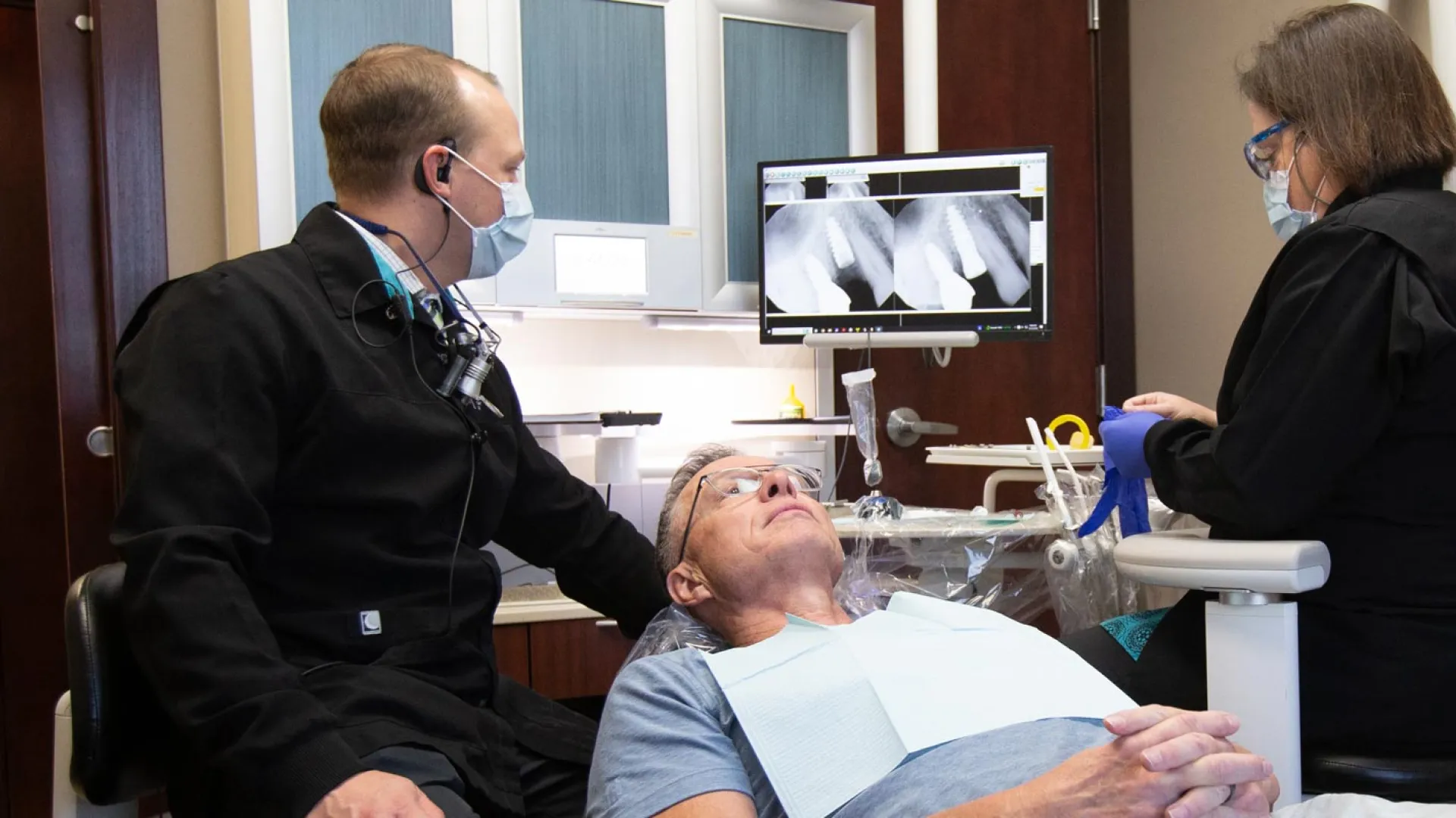 a doctor attending to a patient