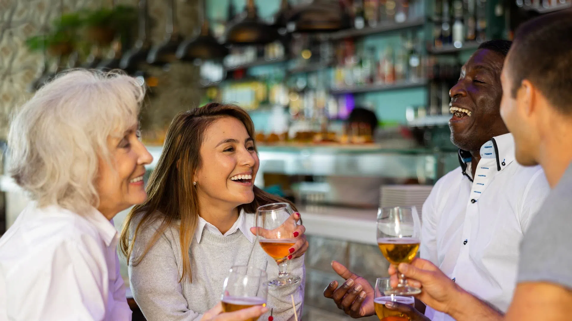 a couple of women smiling