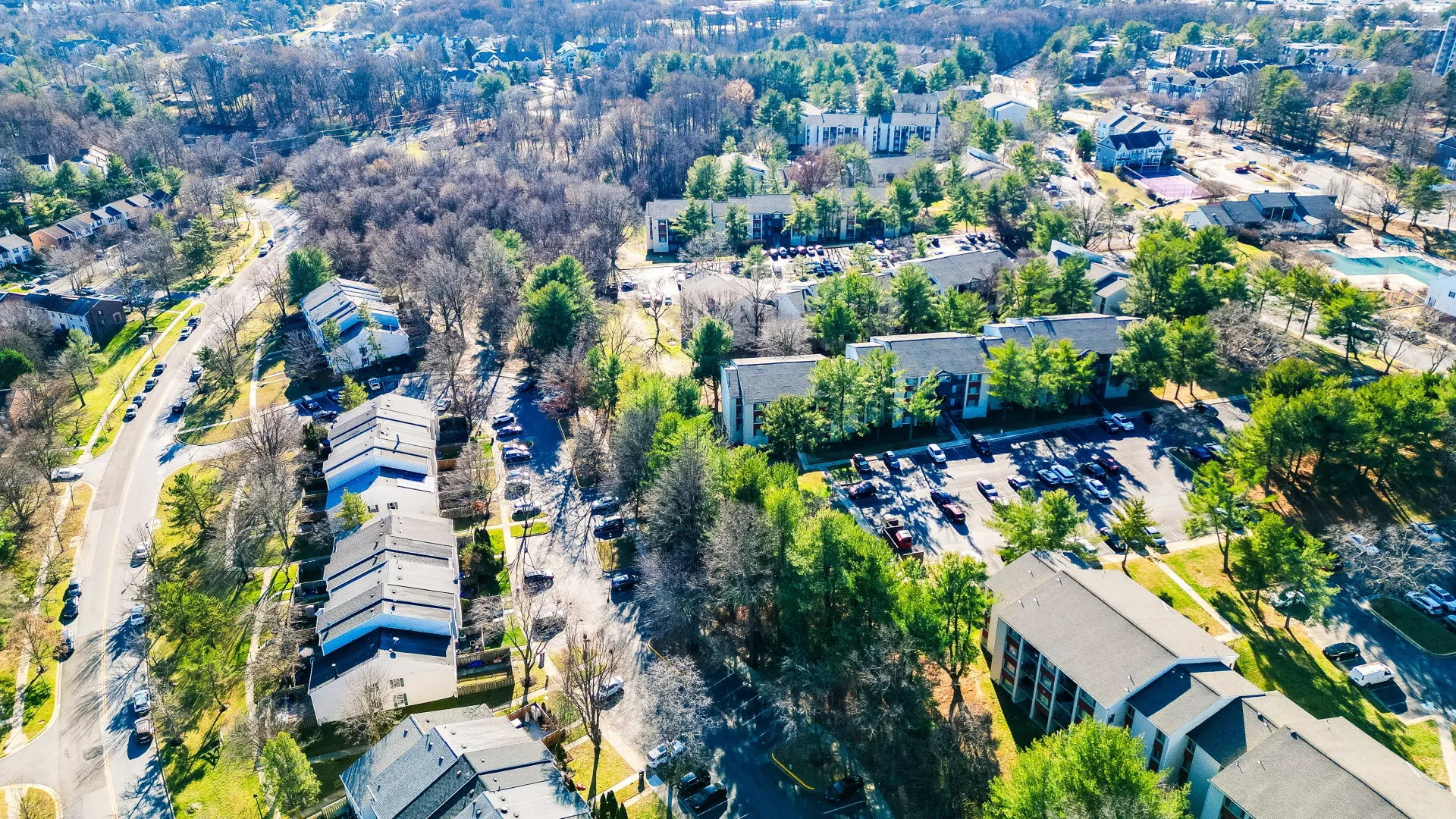 a high angle view of a city