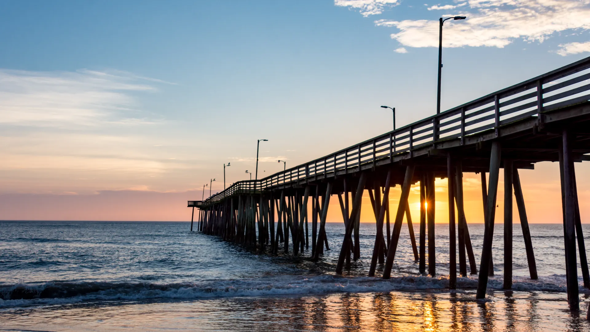 a long wooden pier