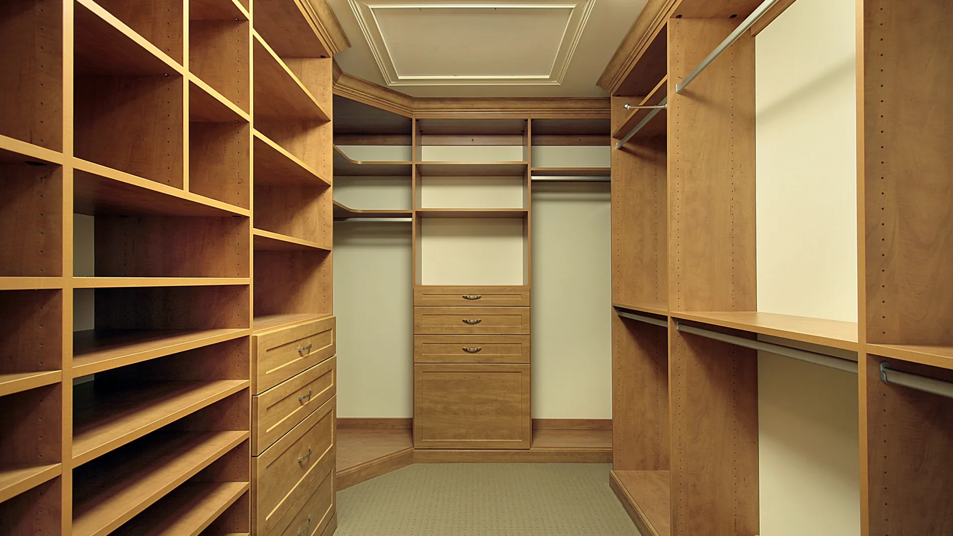 custom closet with shelves