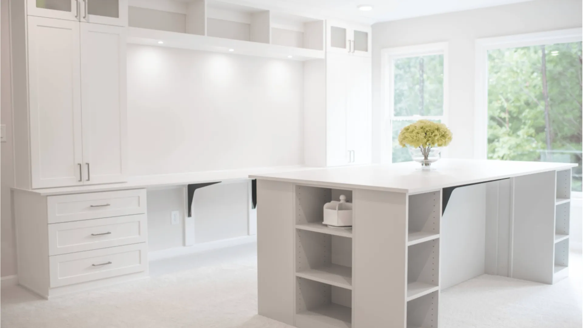 White kitchen with white cabinets